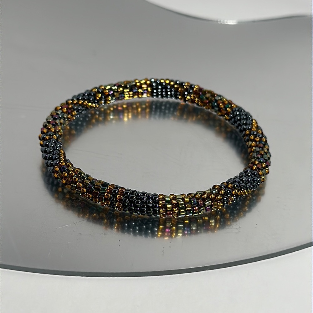 Sashka Blue & Gold Bracelet 8” - #449